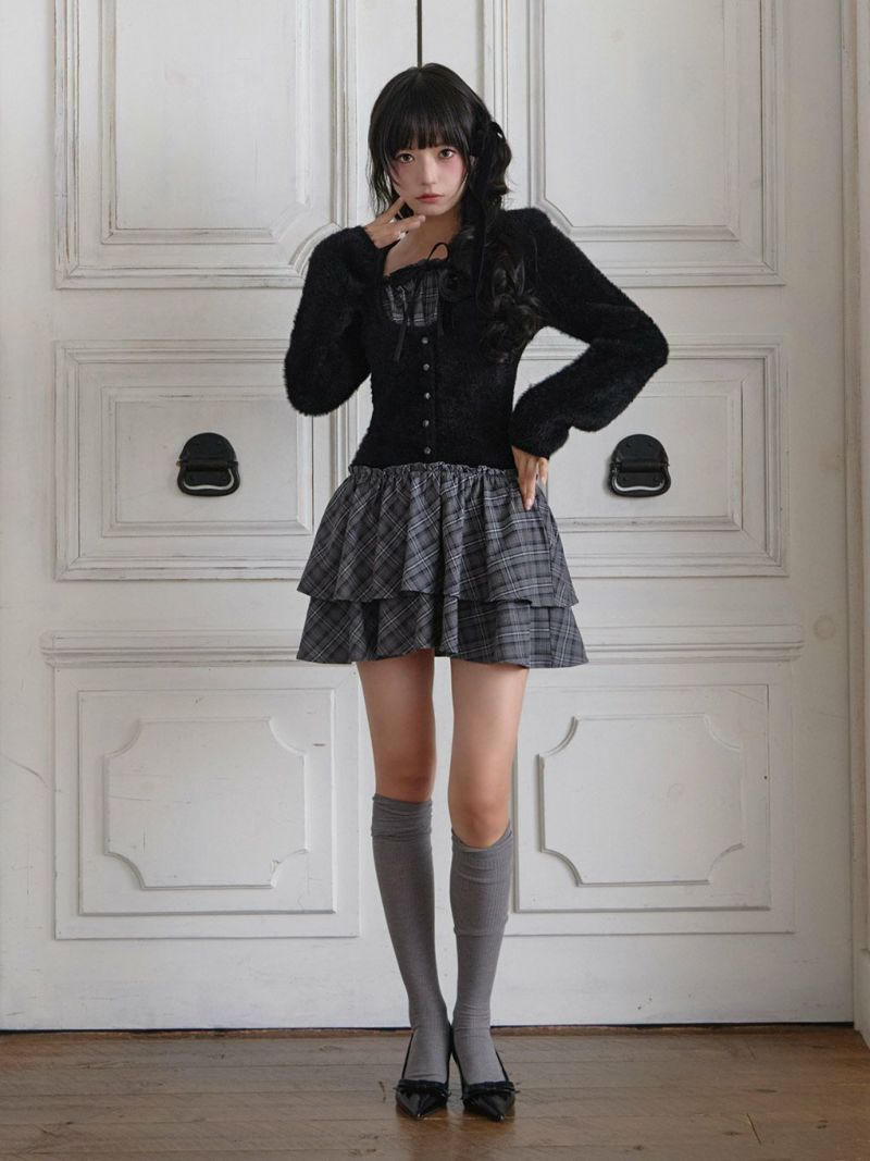 BUBBLES コケットシャギーワンピース BUBBLES】コケットシャギーワンピース | sparkling mall online store