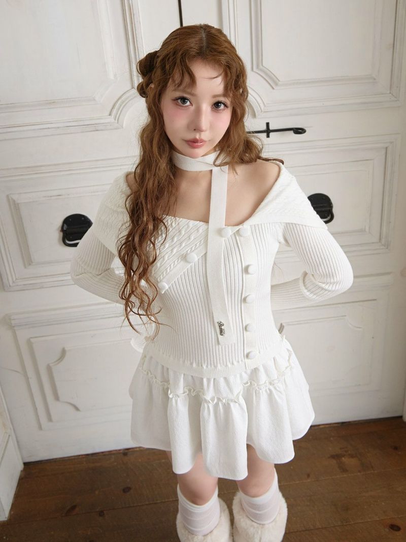 BUBBLES】ケーブルオフショルワンピース | sparkling mall online store