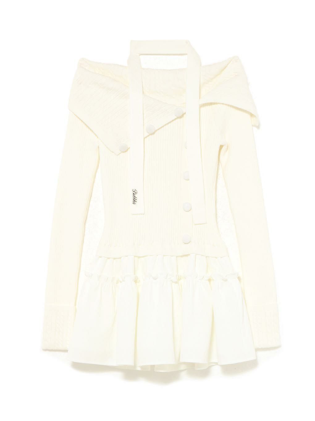 【BUBBLES】ケーブルオフショルワンピース