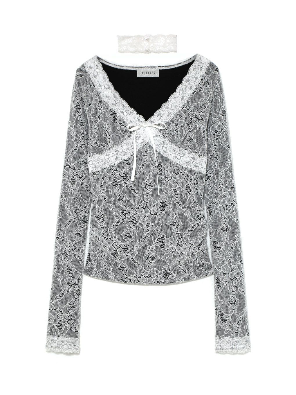 【BUBBLES】レーステープトップス