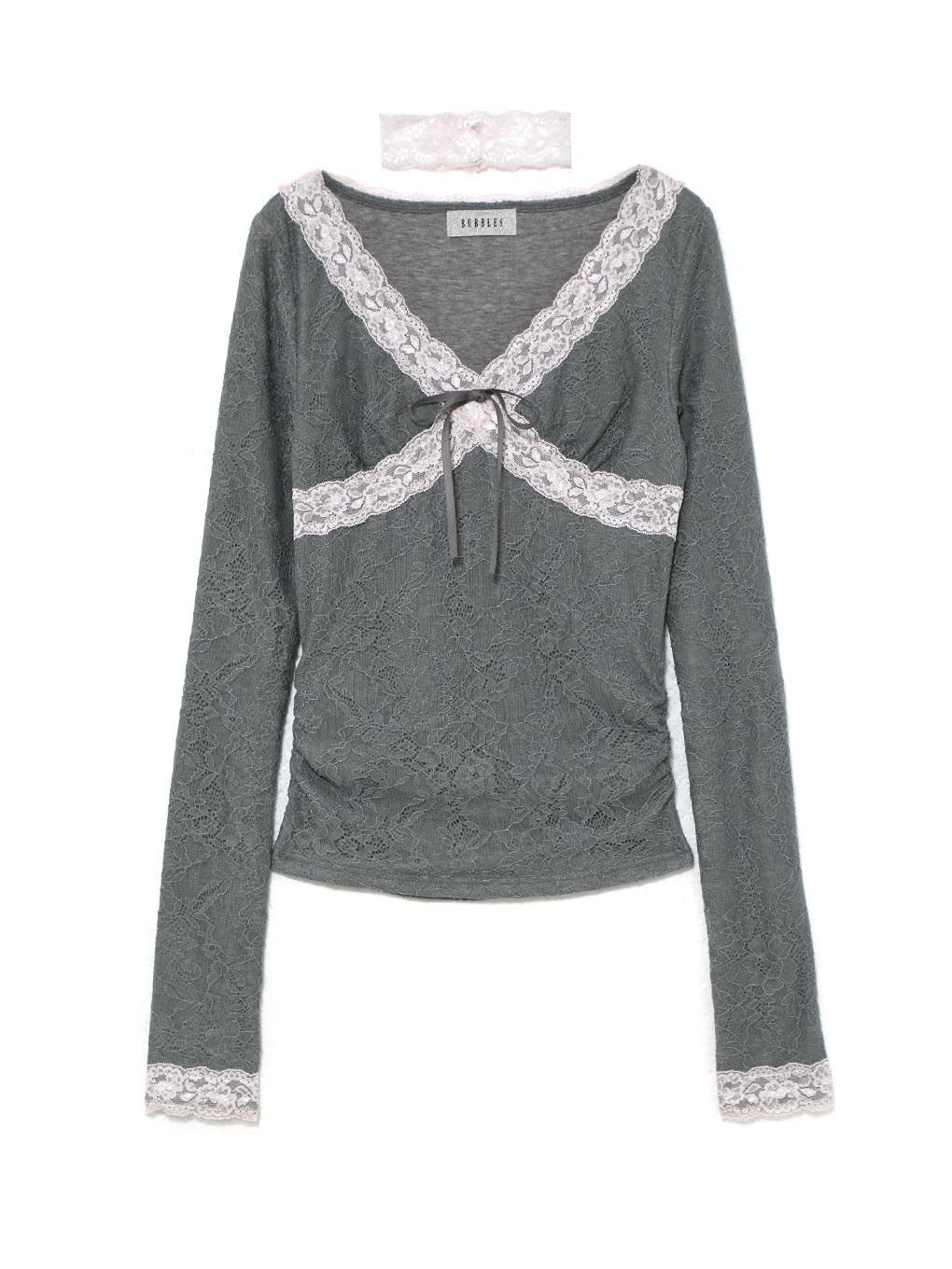 【BUBBLES】レーステープトップス