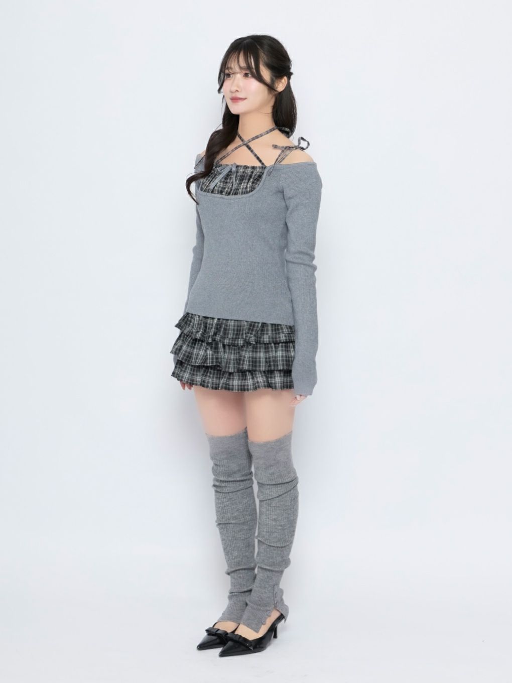 【BUBBLES】オープンショルダーガーリーニット