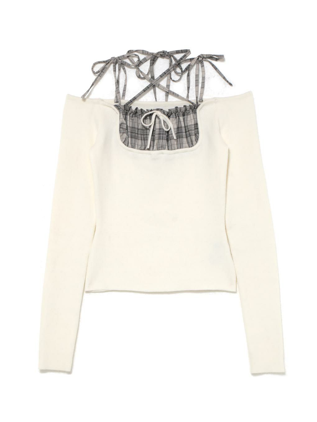 【BUBBLES】オープンショルダーガーリーニット