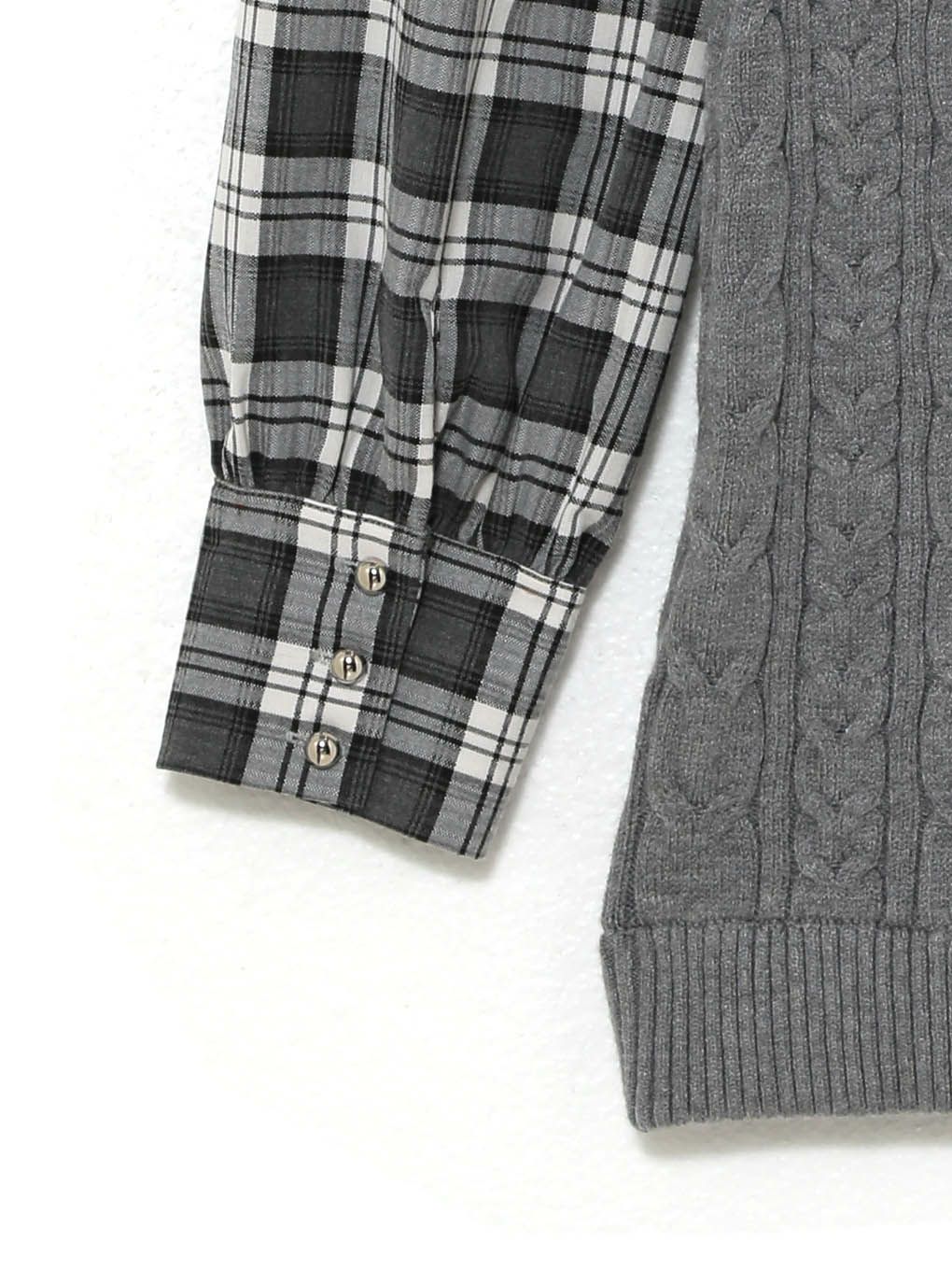  【BUBBLES】シャツレイヤードケーブルワンピース