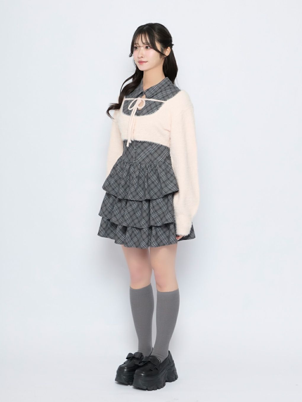 【BUBBLES】ティアードスクールワンピース