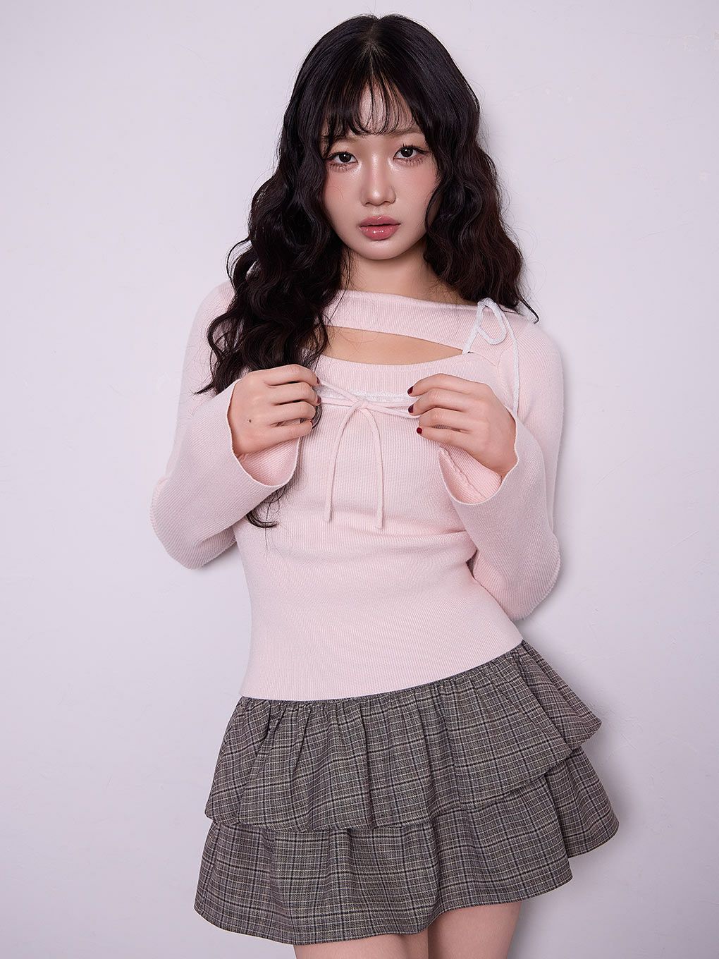 【BUBBLES】レースリボンニットトップス