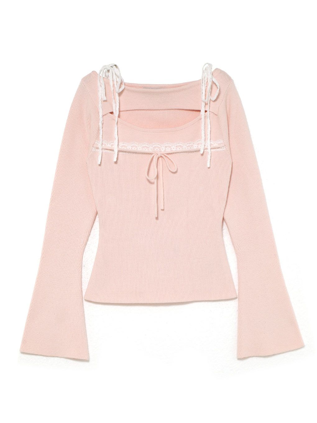 【BUBBLES】レースリボンニットトップス