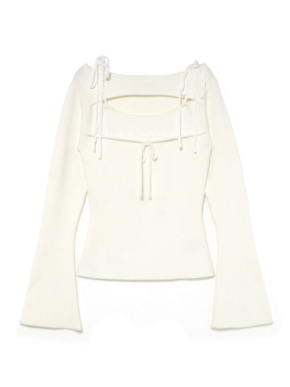 【BUBBLES】レースリボンニットトップス