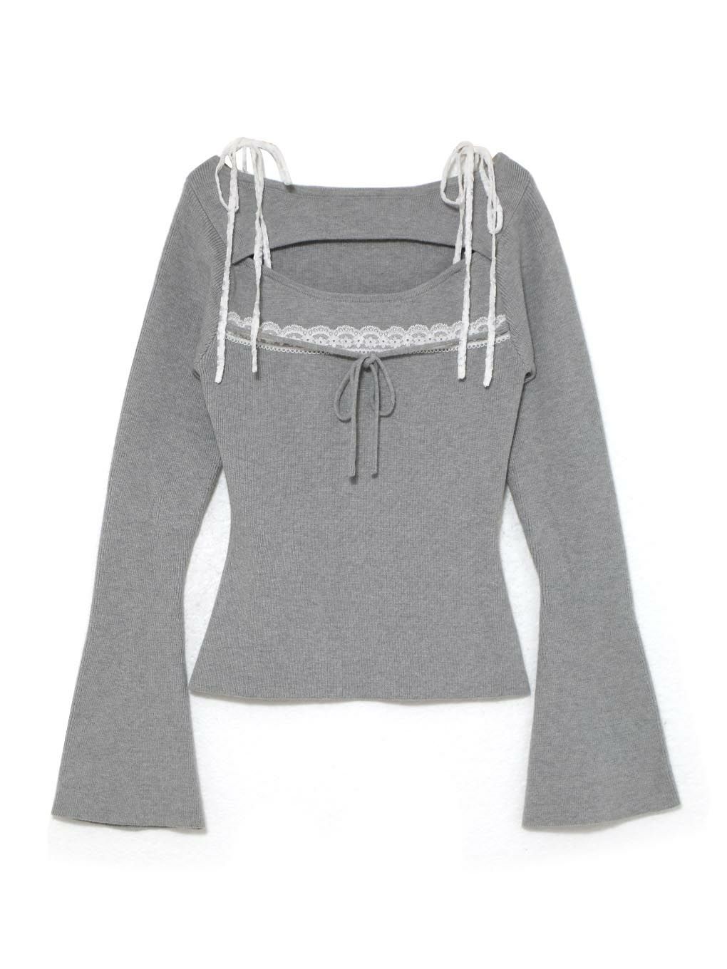 【BUBBLES】レースリボンニットトップス