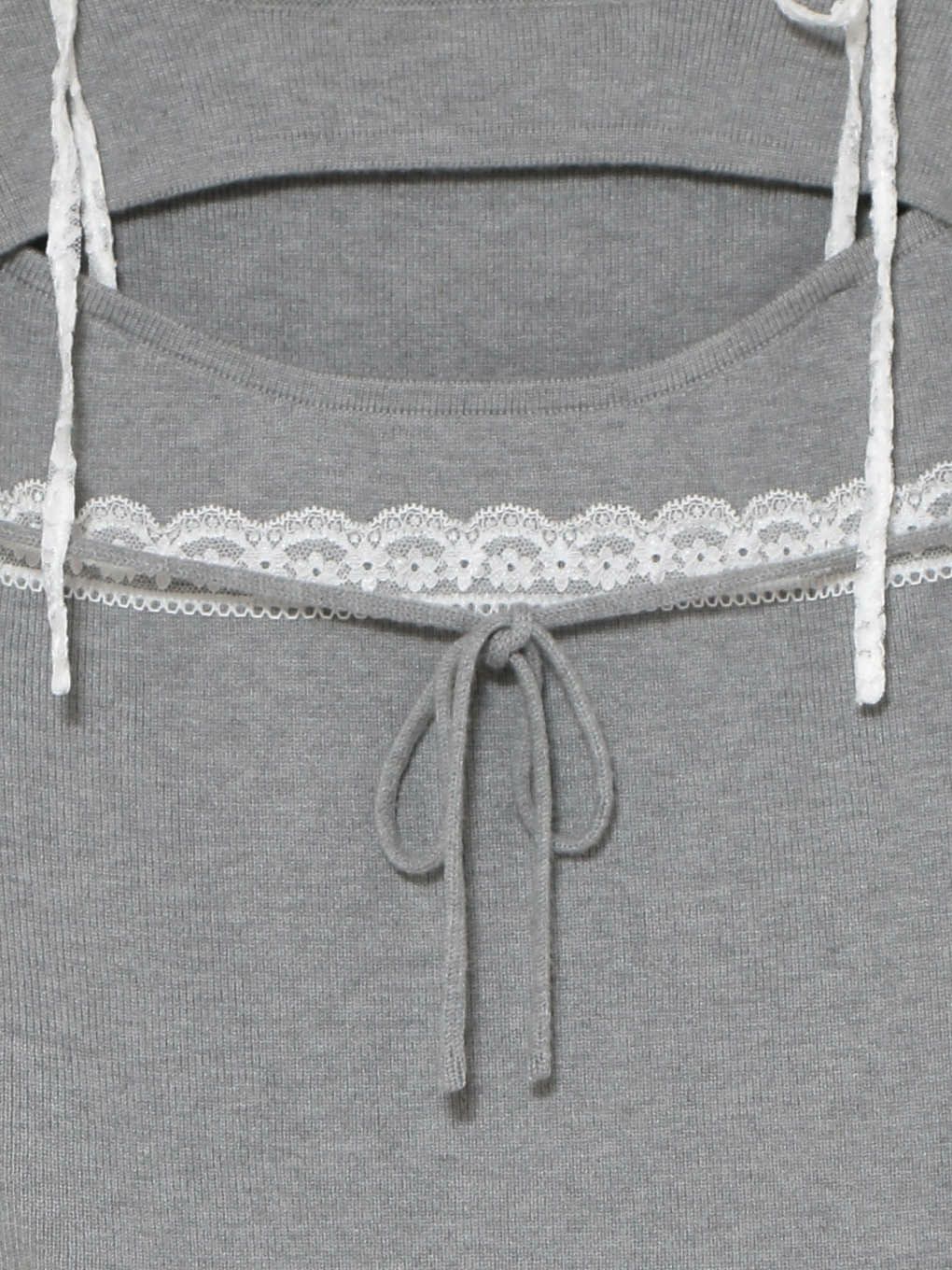 【BUBBLES】レースリボンニットトップス