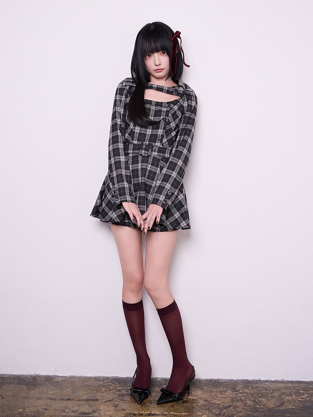 【BUBBLES】ショルダーリボンセットアップ