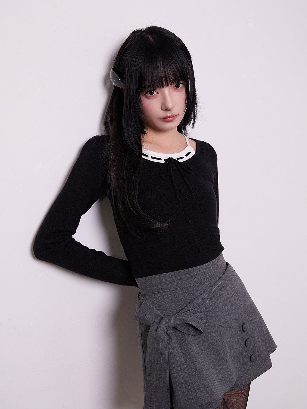 BUBBLES】レイヤードリボンニットトップス | sparkling mall online store