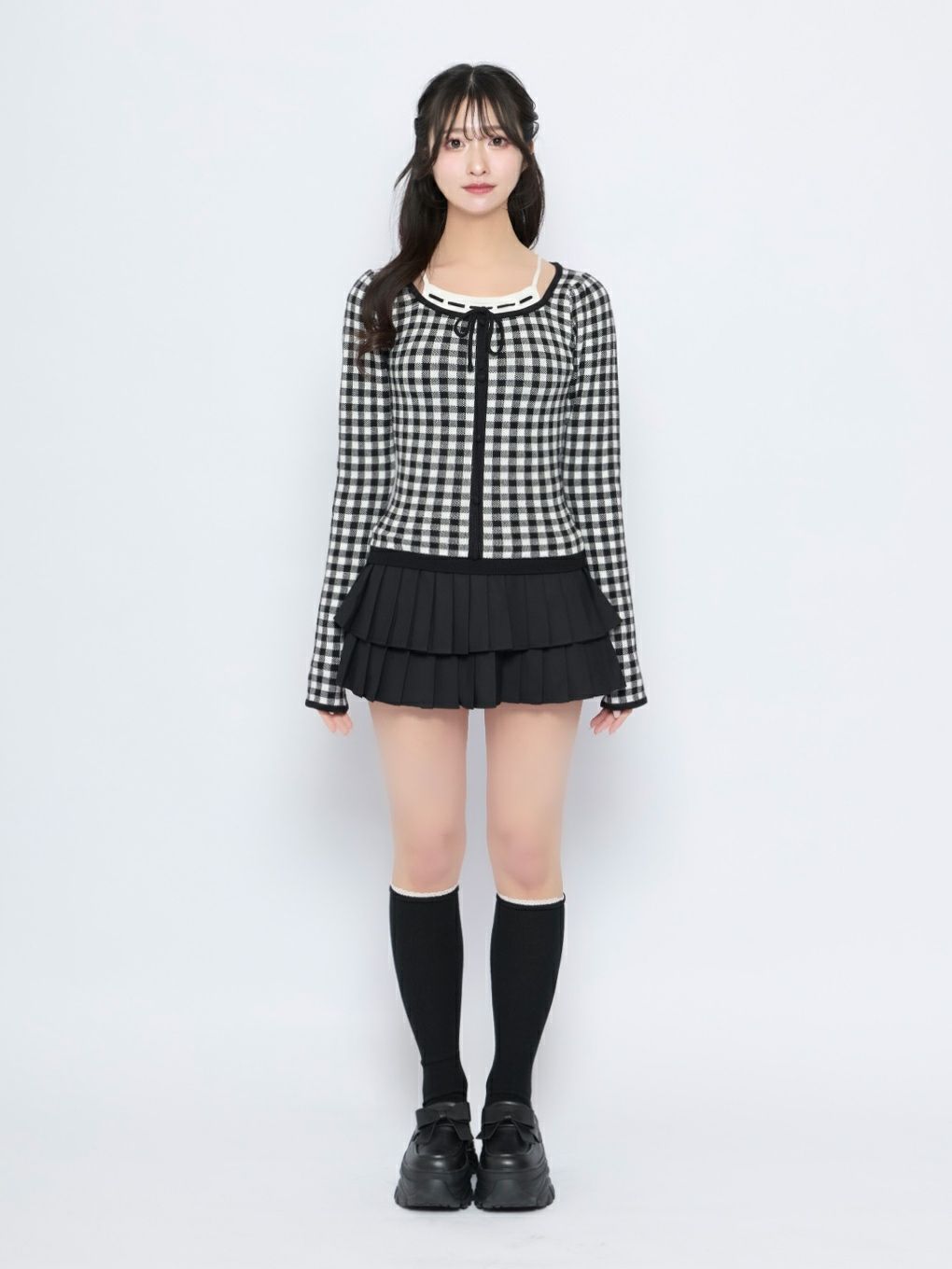 BUBBLES】レイヤードリボンニットトップス | sparkling mall online store