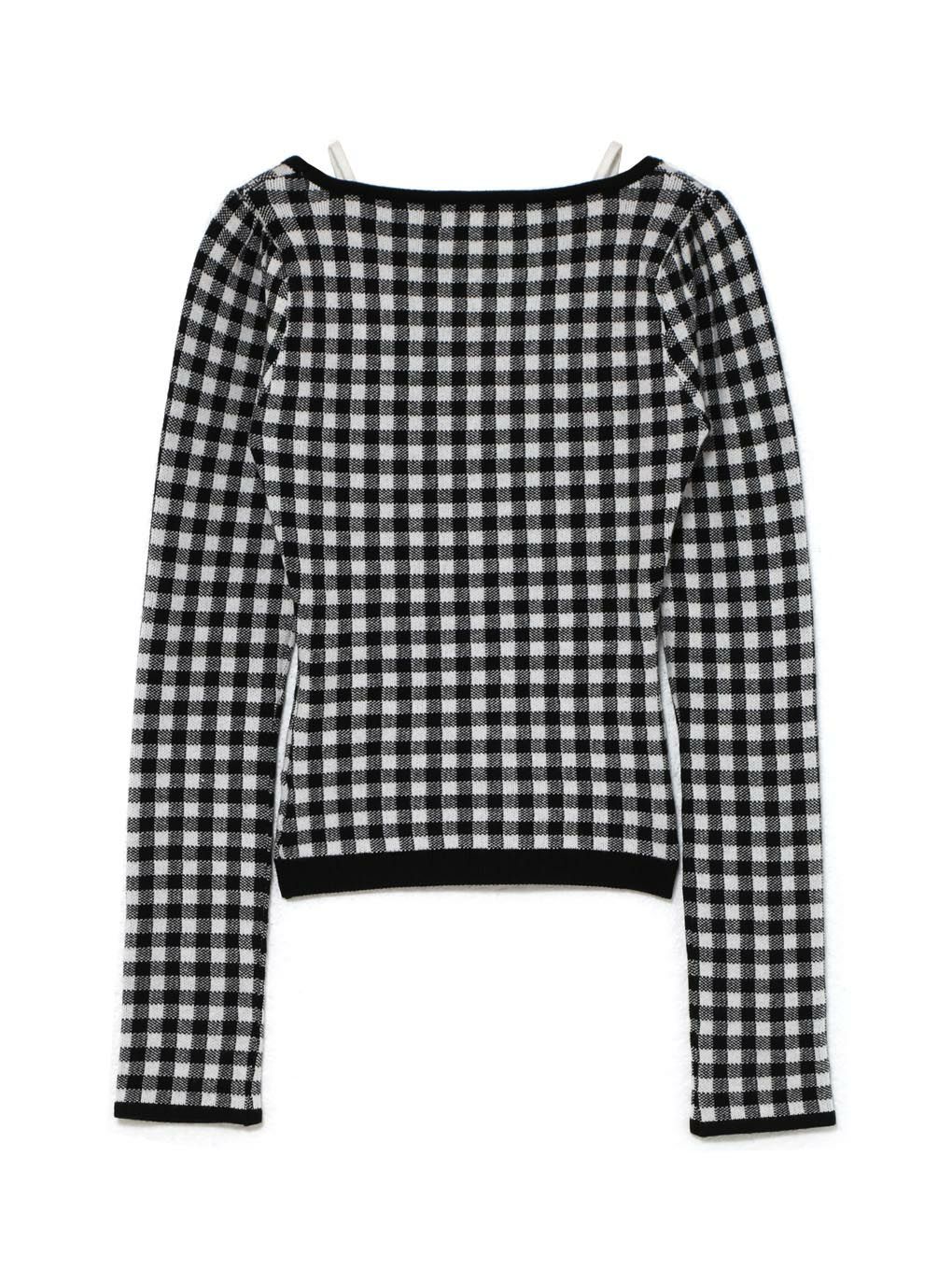 【BUBBLES】レイヤードリボンニットトップス