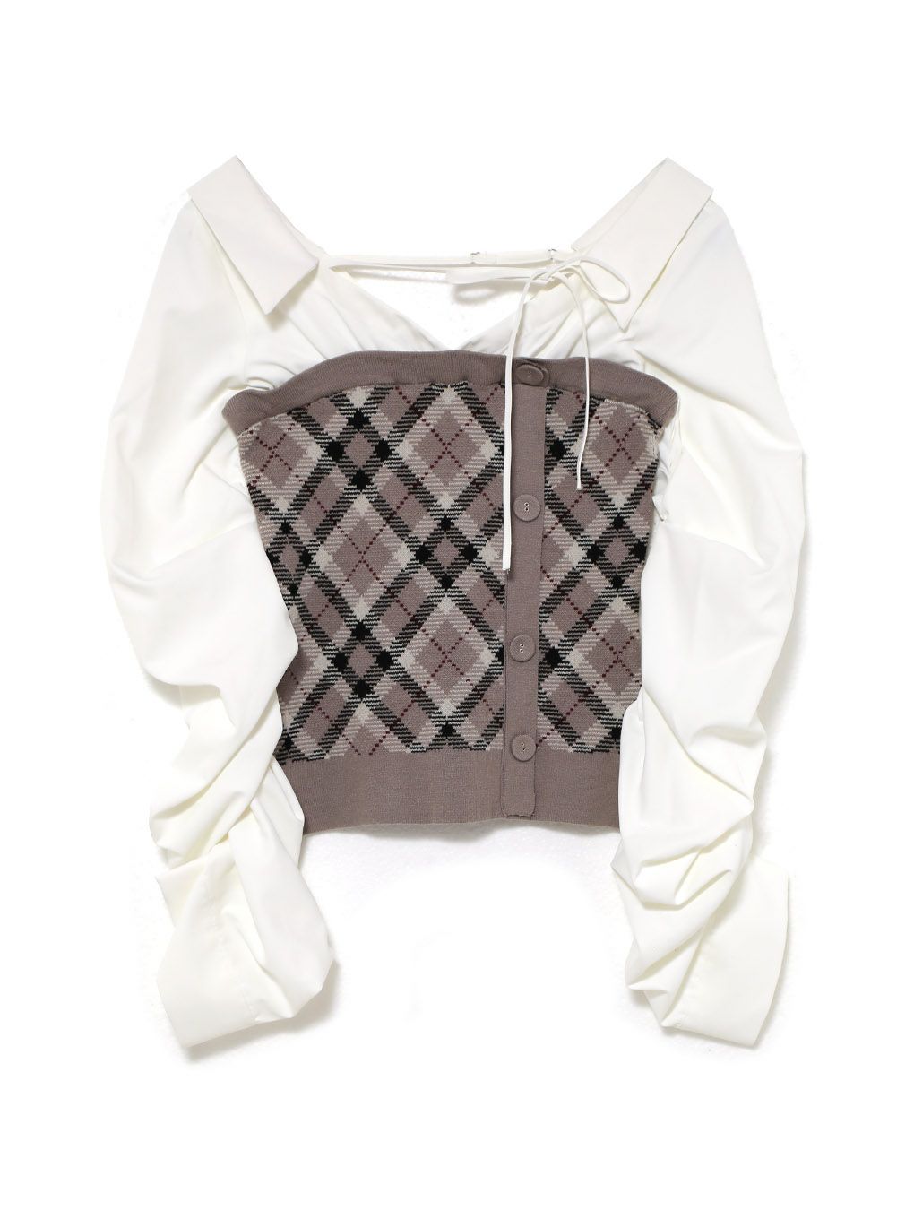 【BUBBLES】ルーズシャツニットトップス