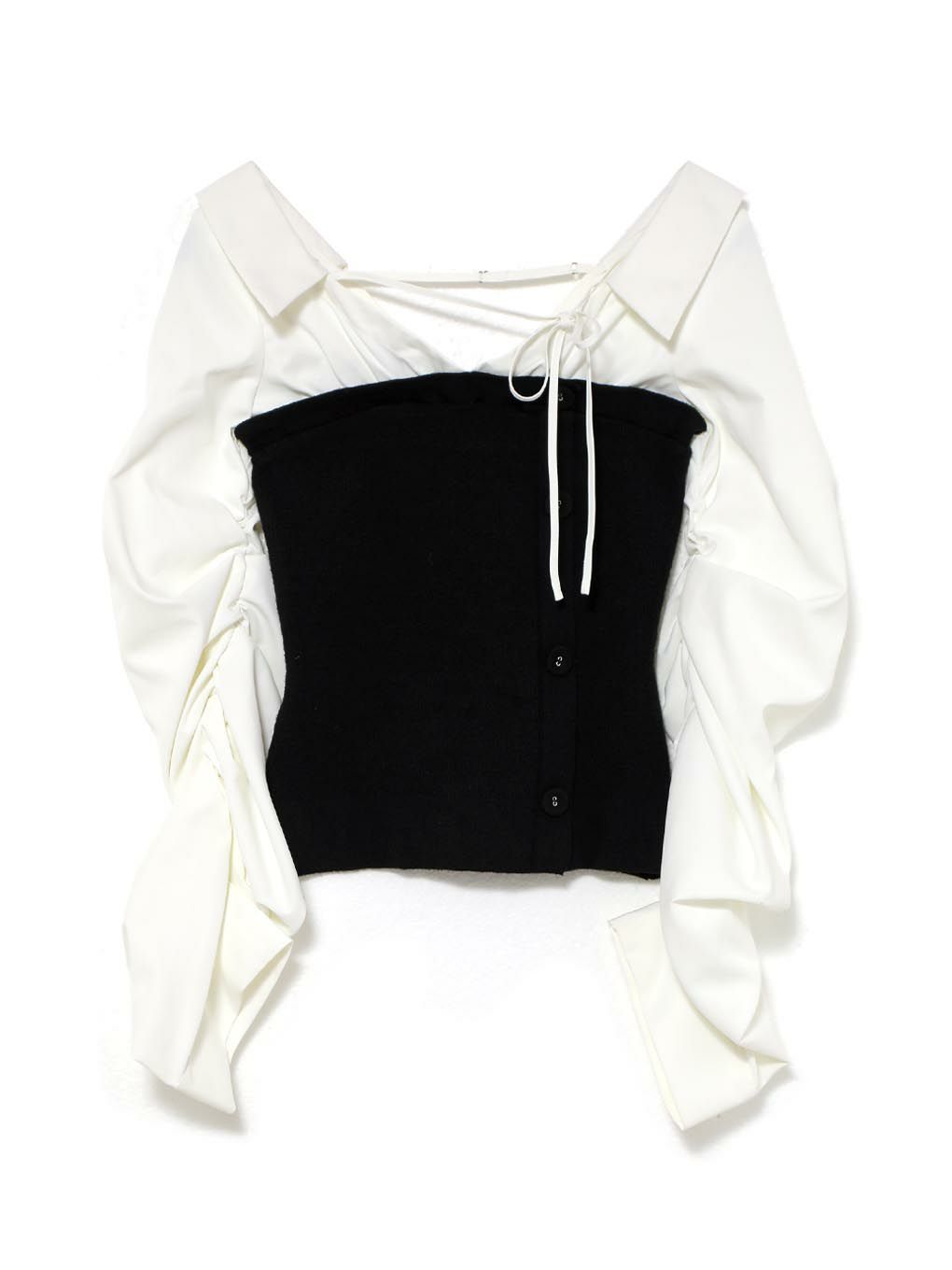 【BUBBLES】ルーズシャツニットトップス