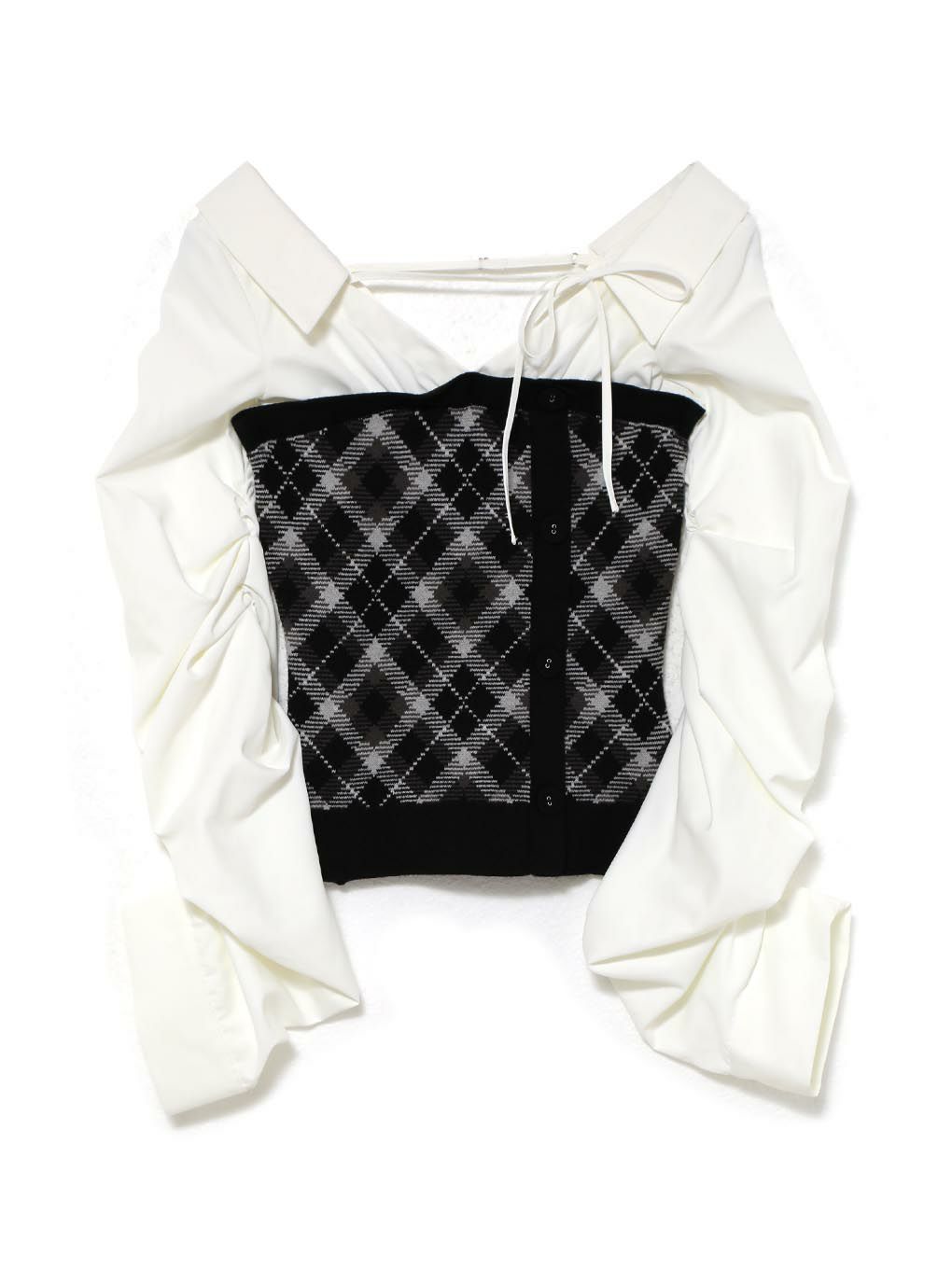 【BUBBLES】ルーズシャツニットトップス