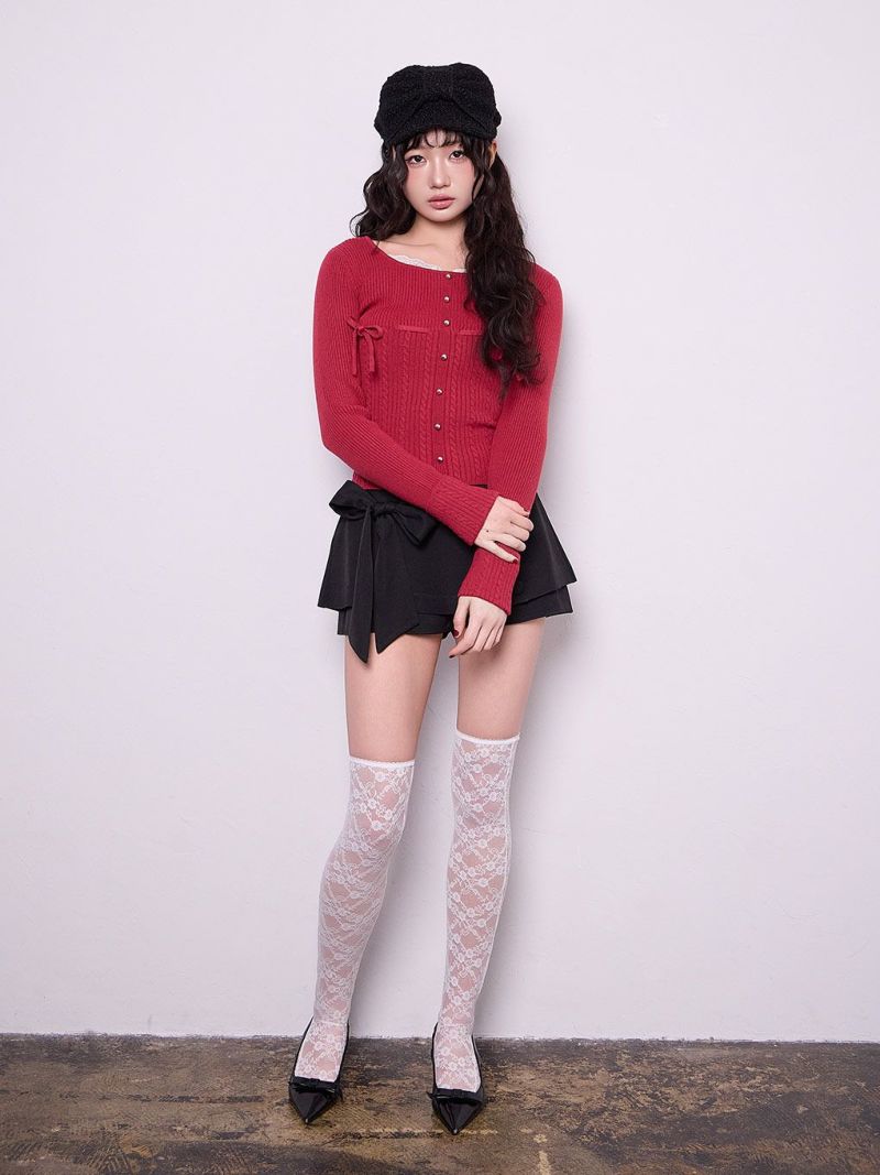 BUBBLES】リボンケーブルニットトップス | sparkling mall online store