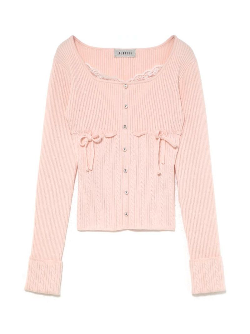 BUBBLES】リボンケーブルニットトップス | sparkling mall online store