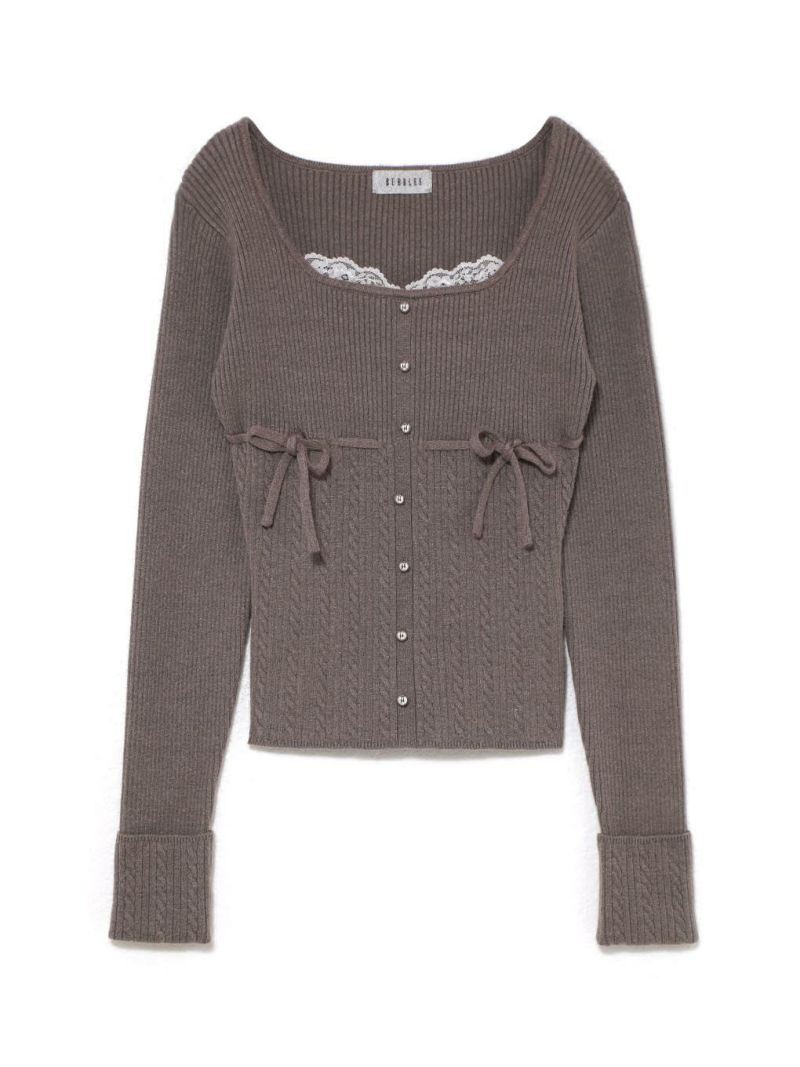 BUBBLES】リボンケーブルニットトップス | sparkling mall online store