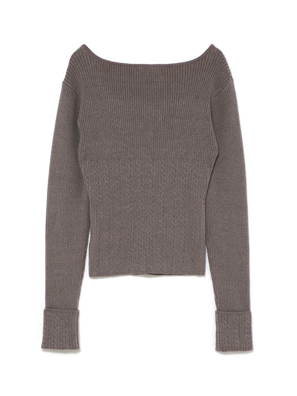 【BUBBLES】リボンケーブルニットトップス