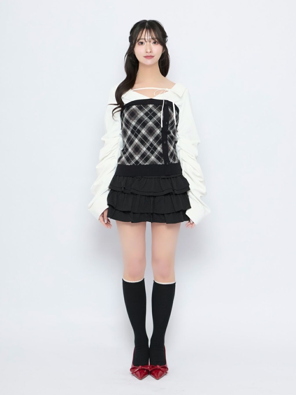 【BUBBLES】フリルパターンスカパン