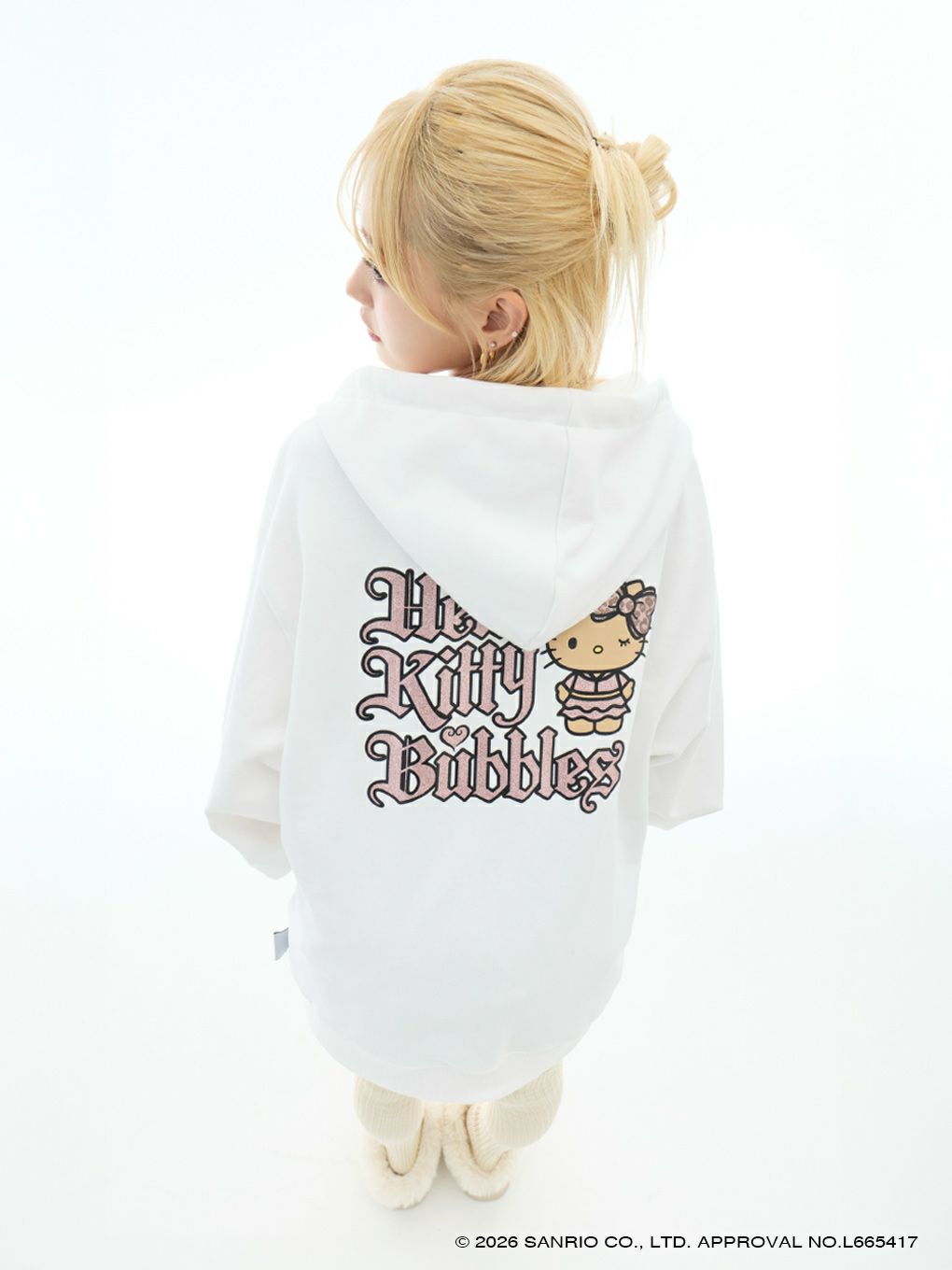 【BUBBLES】グリッターロゴルーズパーカー