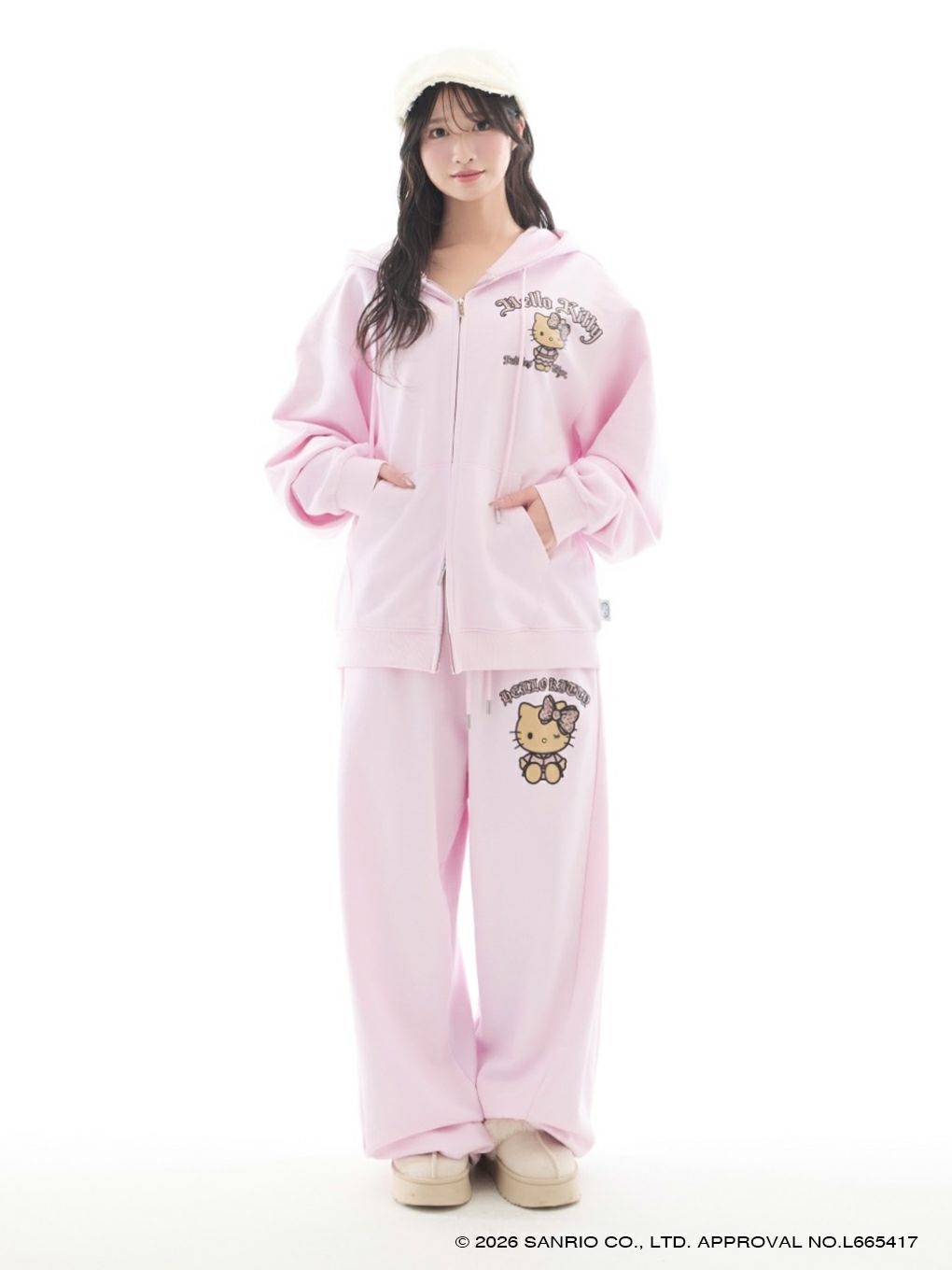 【BUBBLES】グリッターロゴルーズパーカー