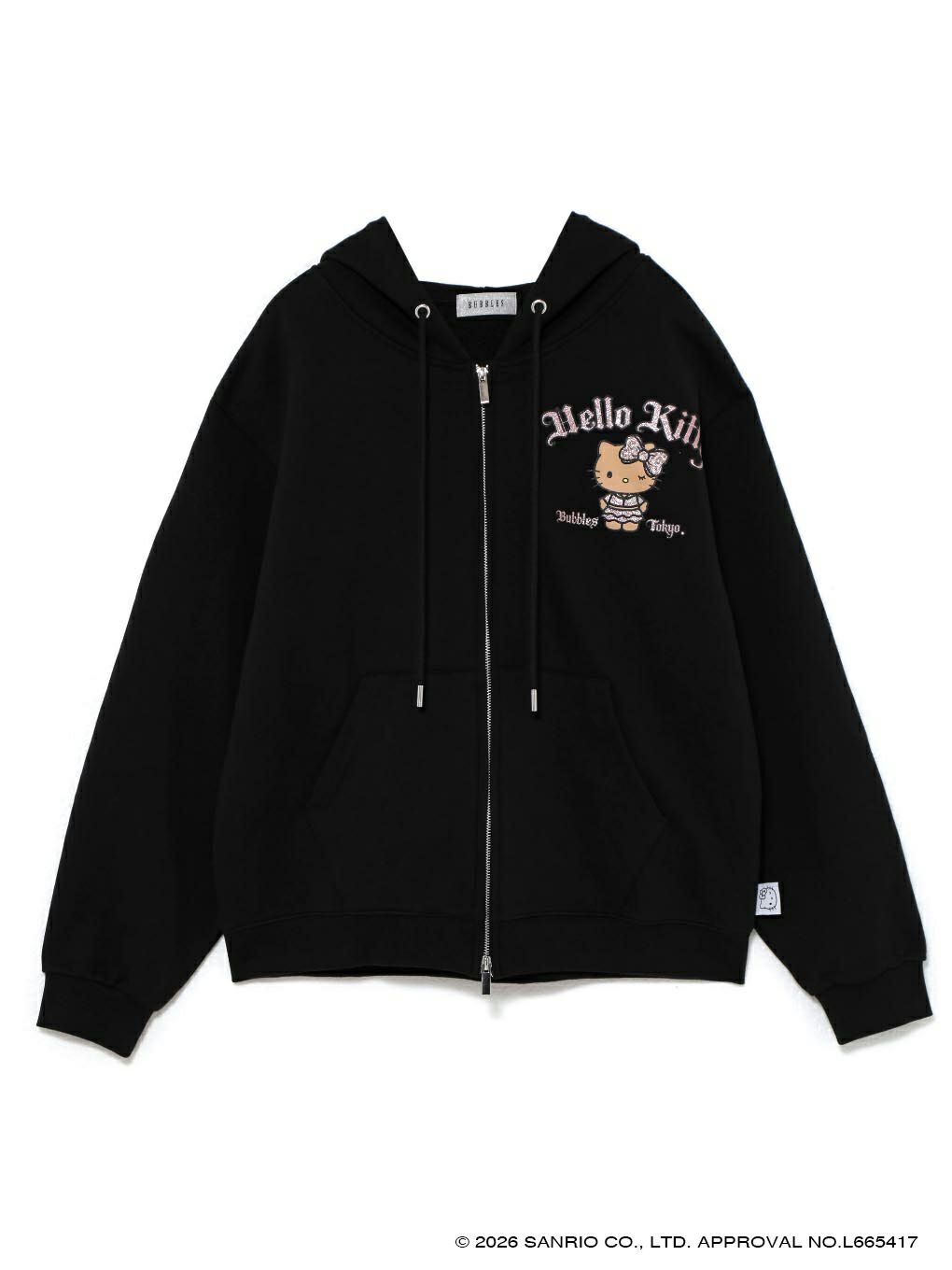 【BUBBLES】グリッターロゴルーズパーカー