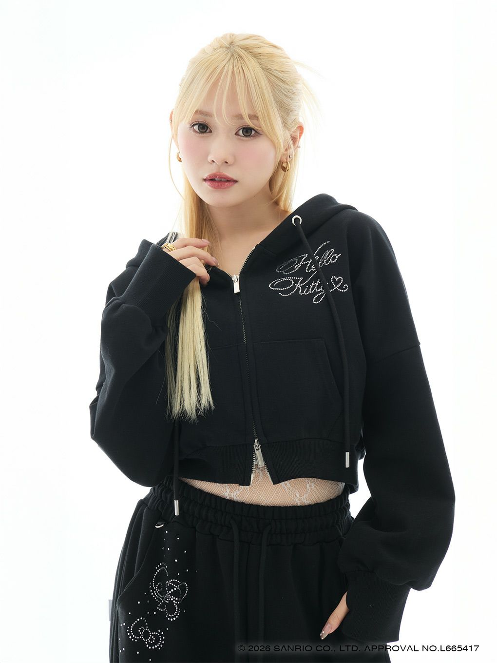 【BUBBLES】ハートビジュークロップドパーカー