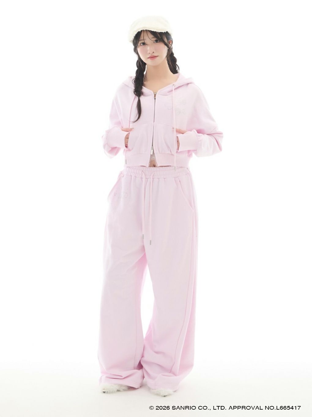 【BUBBLES】ハートビジュークロップドパーカー