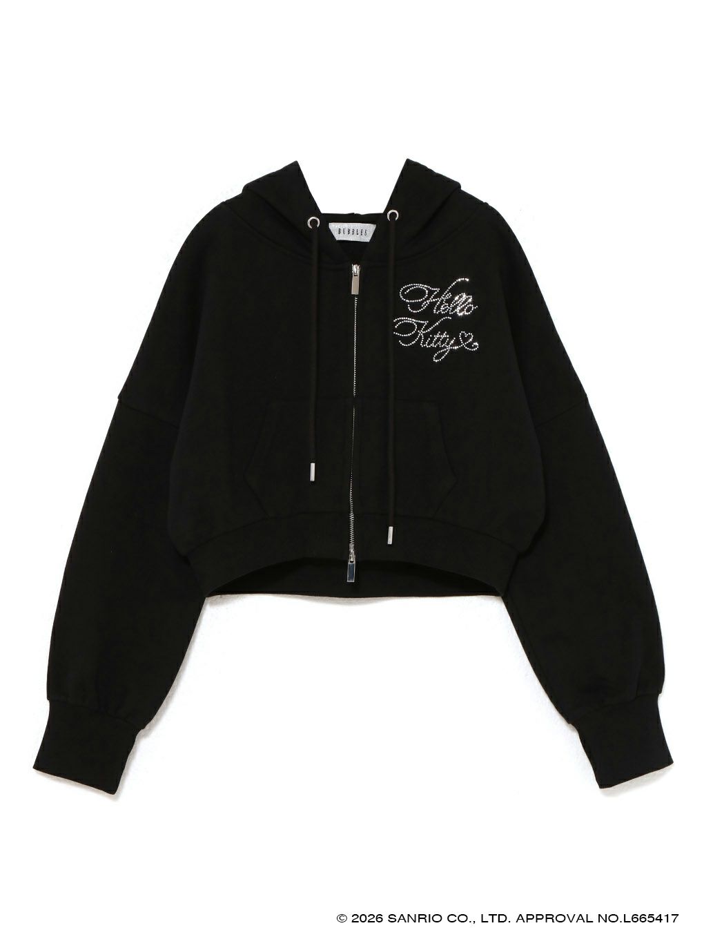 【BUBBLES】ハートビジュークロップドパーカー
