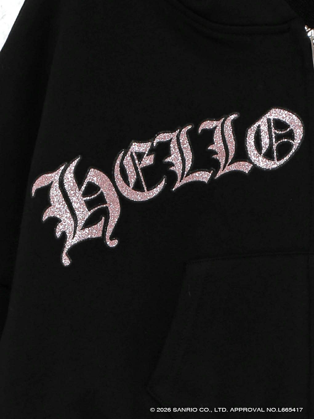 【BUBBLES】グリッターロゴクロップドパーカー