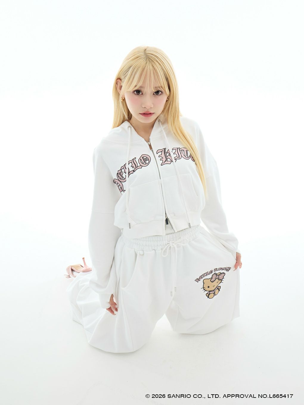 【BUBBLES】グリッターロゴスウェットパンツ