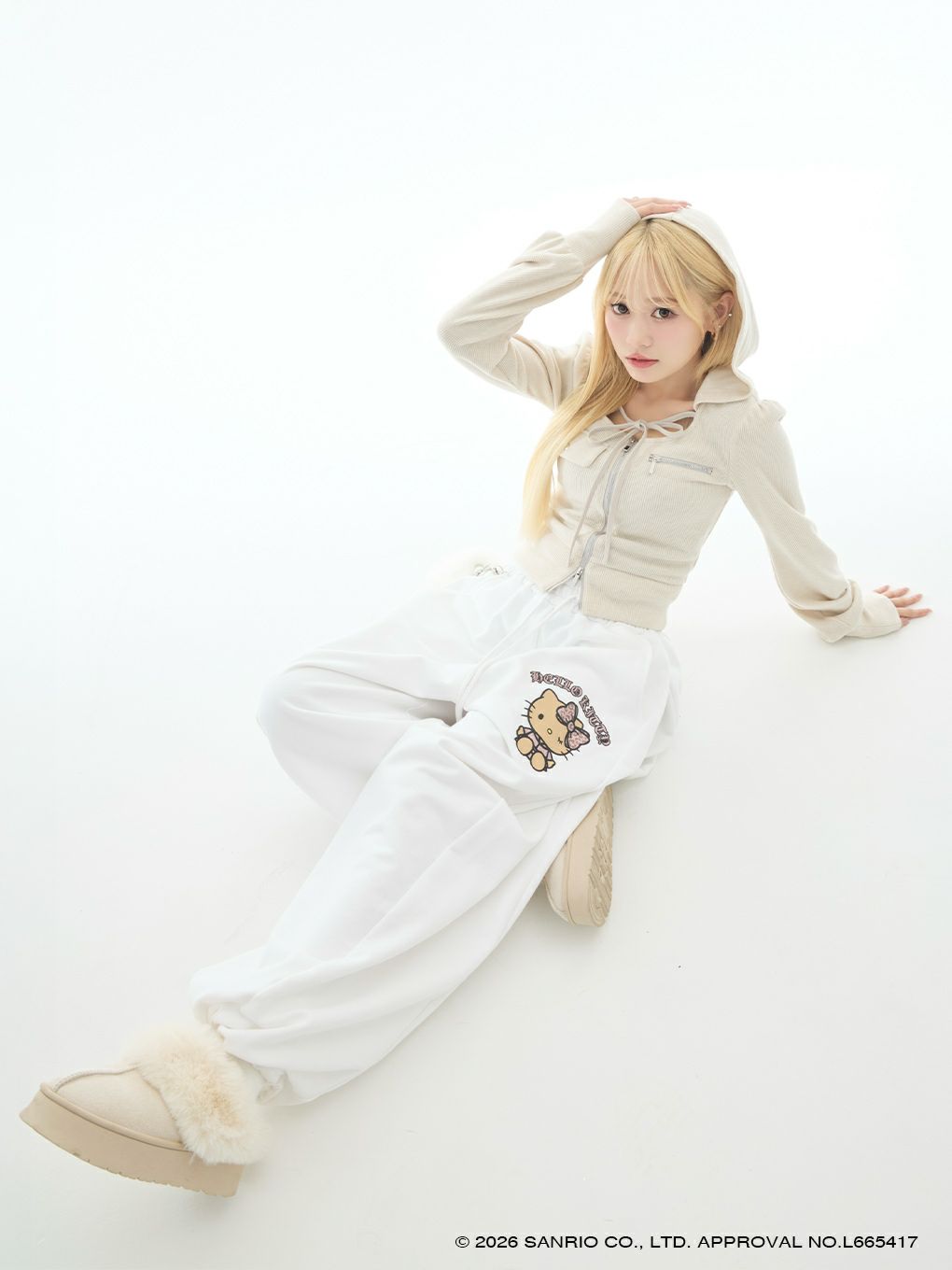 【BUBBLES】グリッターロゴスウェットパンツ