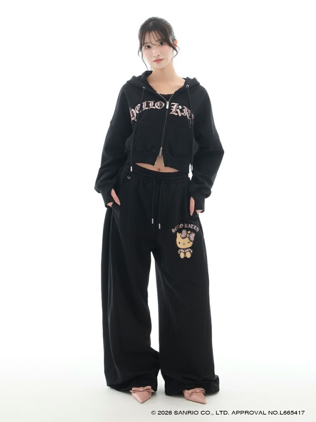 【BUBBLES】グリッターロゴスウェットパンツ