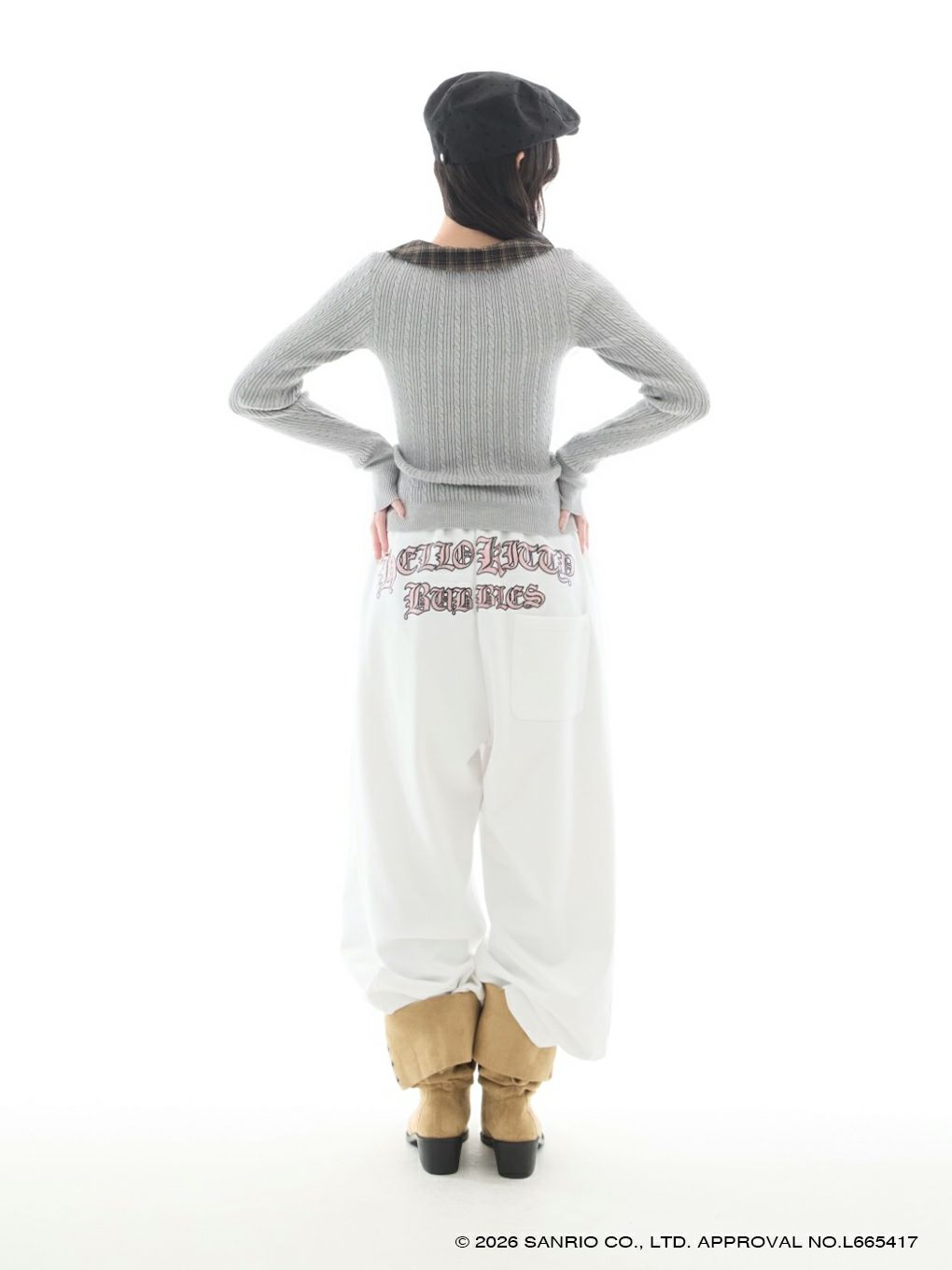 【BUBBLES】グリッターロゴスウェットパンツ