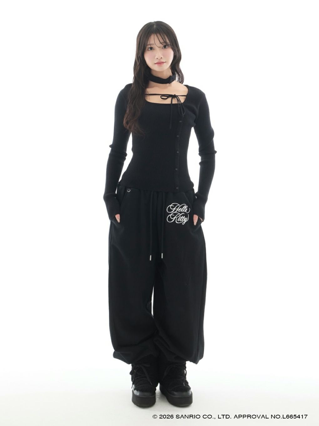 【BUBBLES】エンブロイダリースウェットパンツ