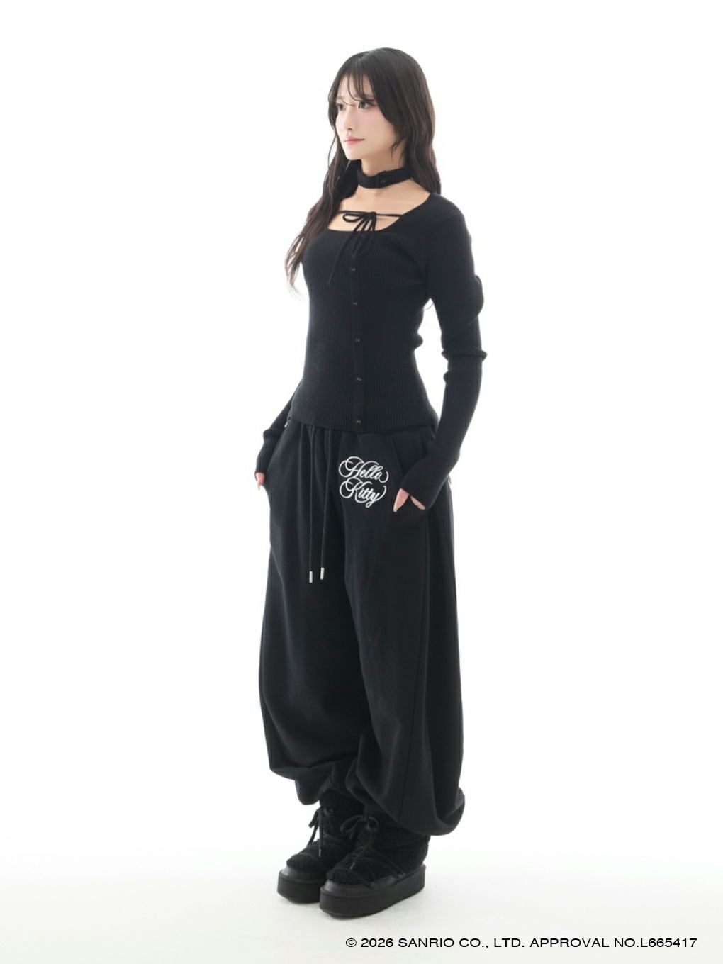 【BUBBLES】エンブロイダリースウェットパンツ