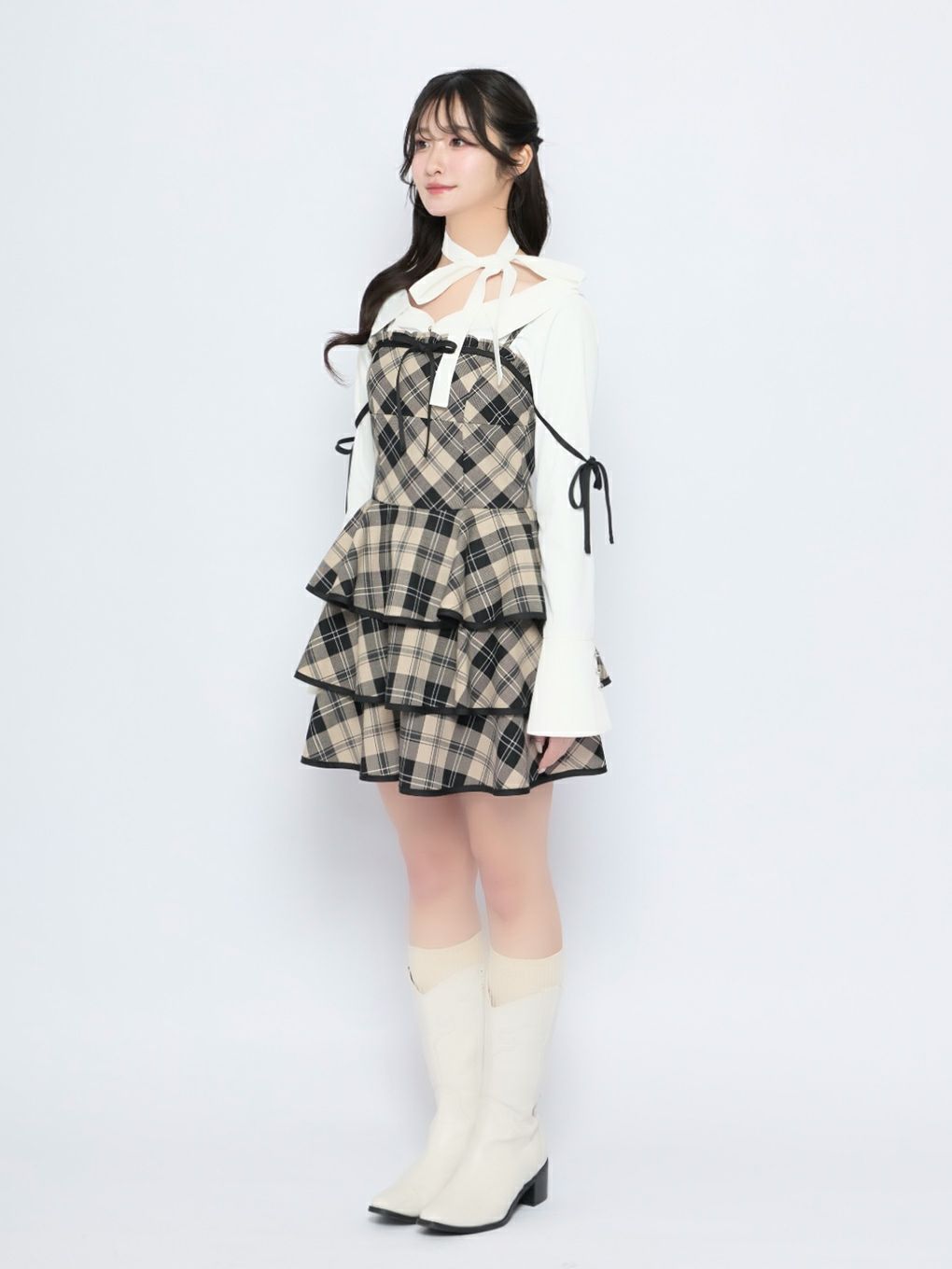 【BUBBLES】ガーリーティアードワンピース