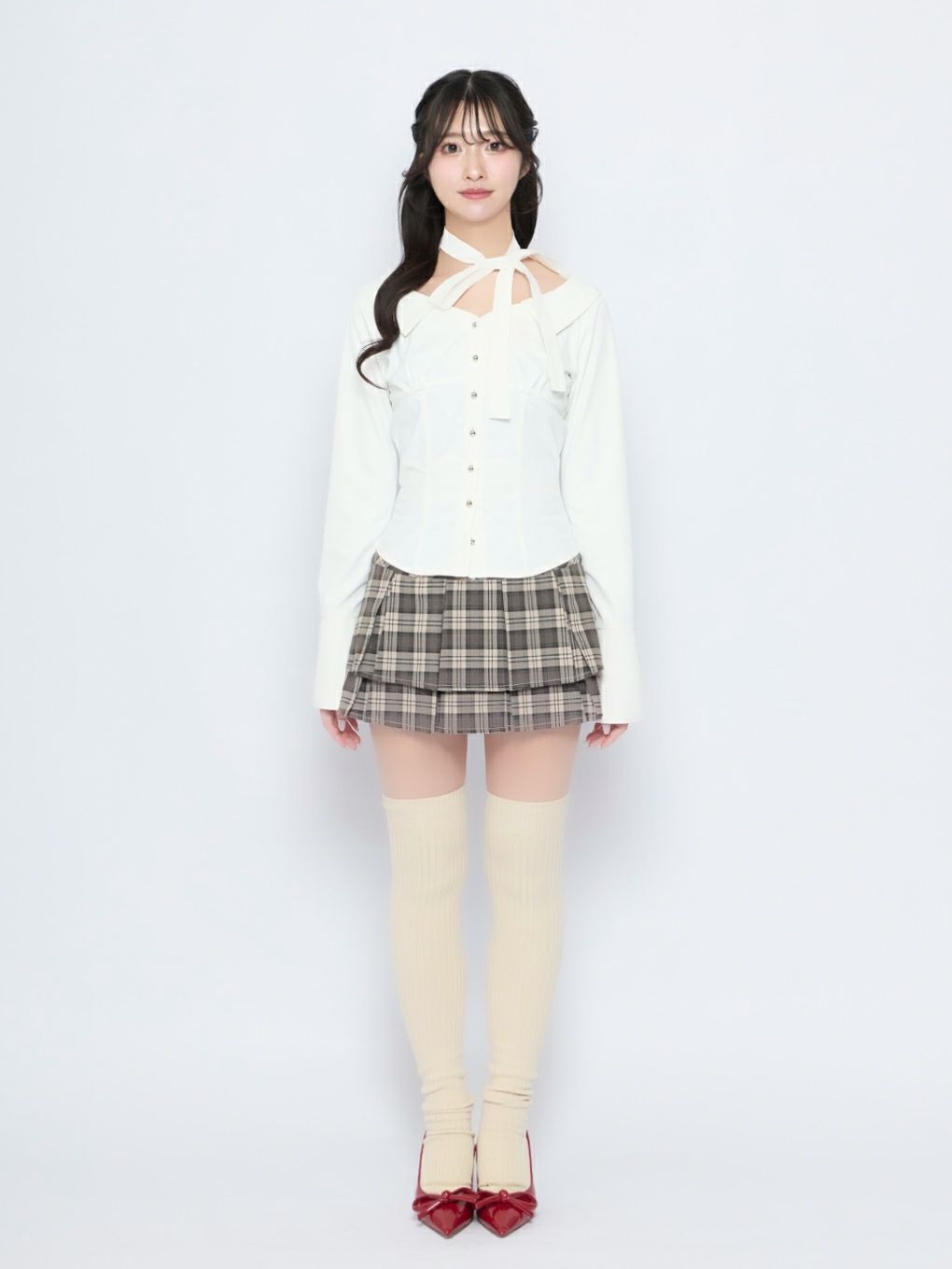 【BUBBLES】オフショルリボンタイブラウス