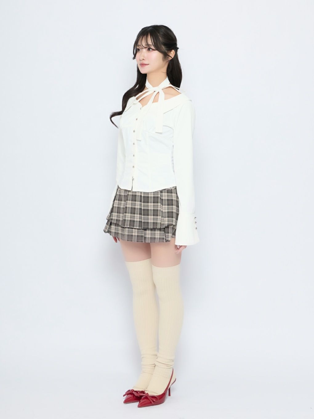 【BUBBLES】オフショルリボンタイブラウス