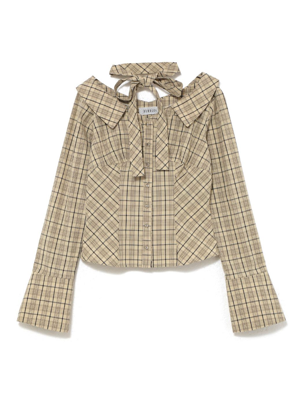 【BUBBLES】オフショルリボンタイブラウス