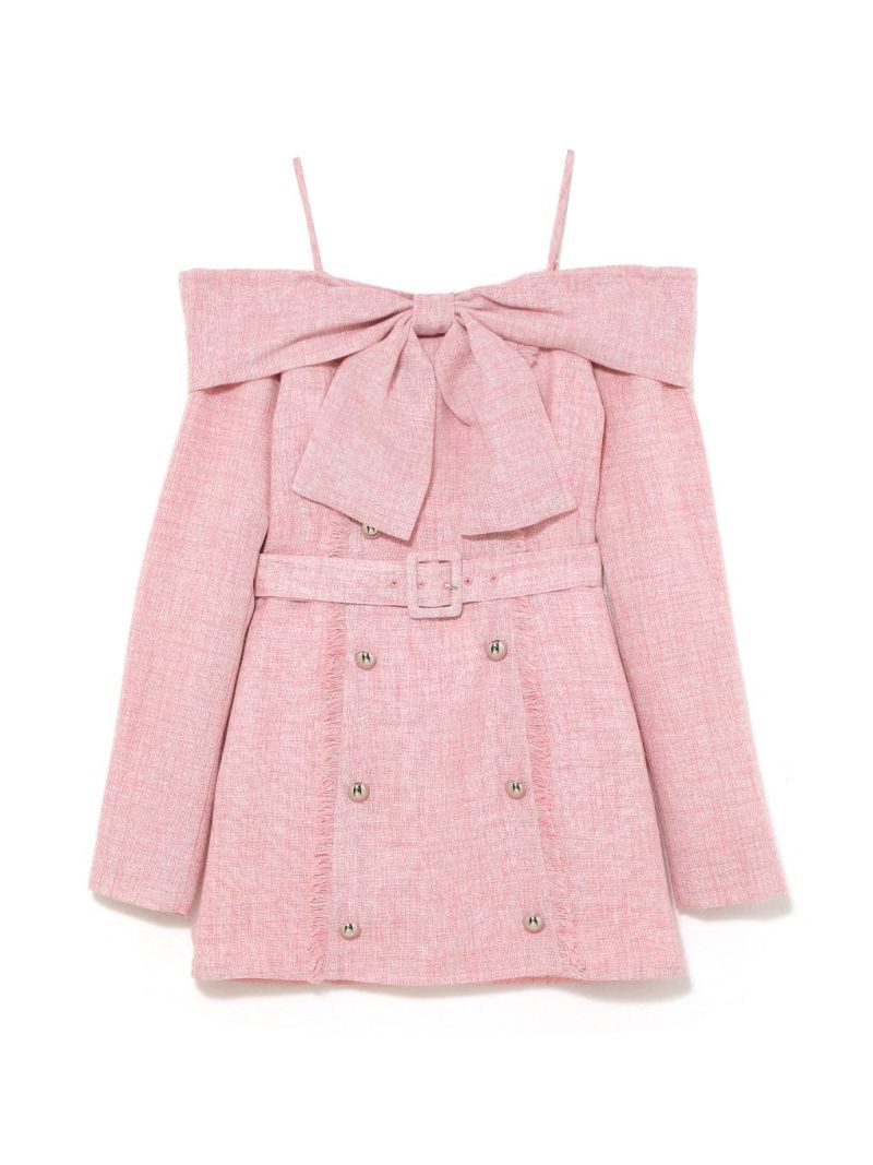 BUBBLES】オフショルツイードワンピース | sparkling mall online store