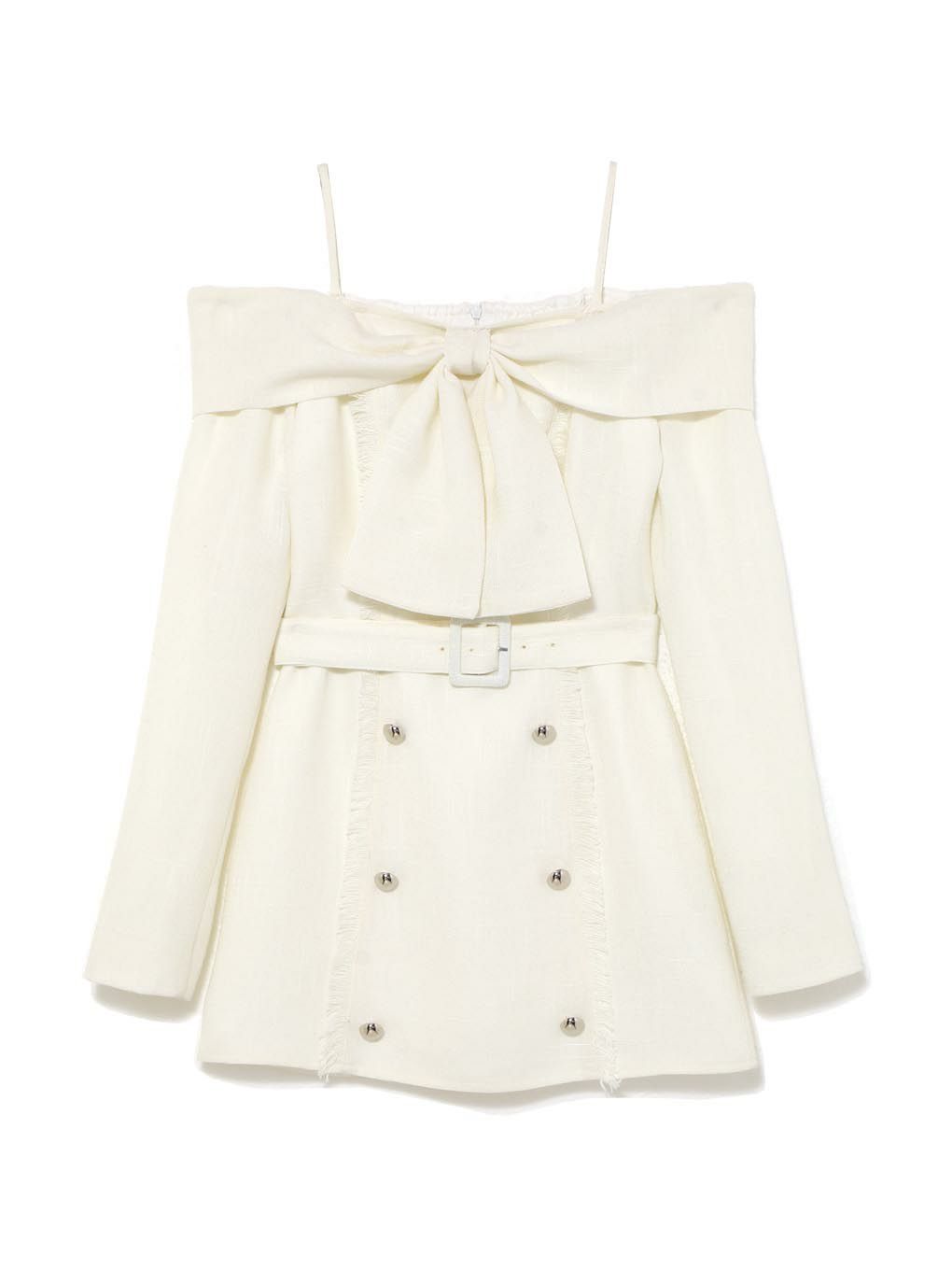 【BUBBLES】オフショルツイードワンピース