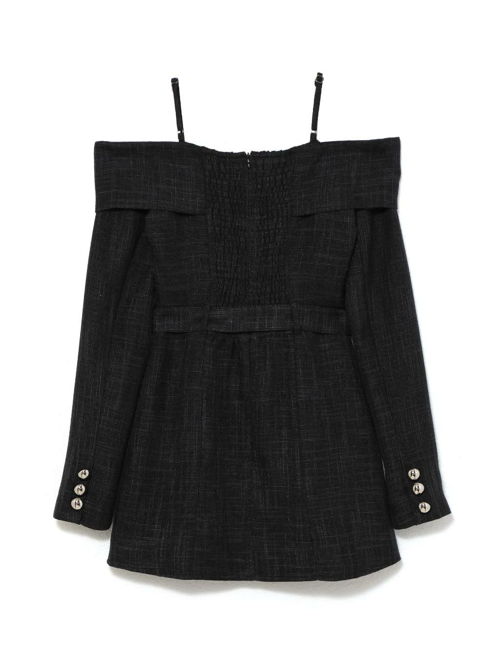 【BUBBLES】オフショルツイードワンピース