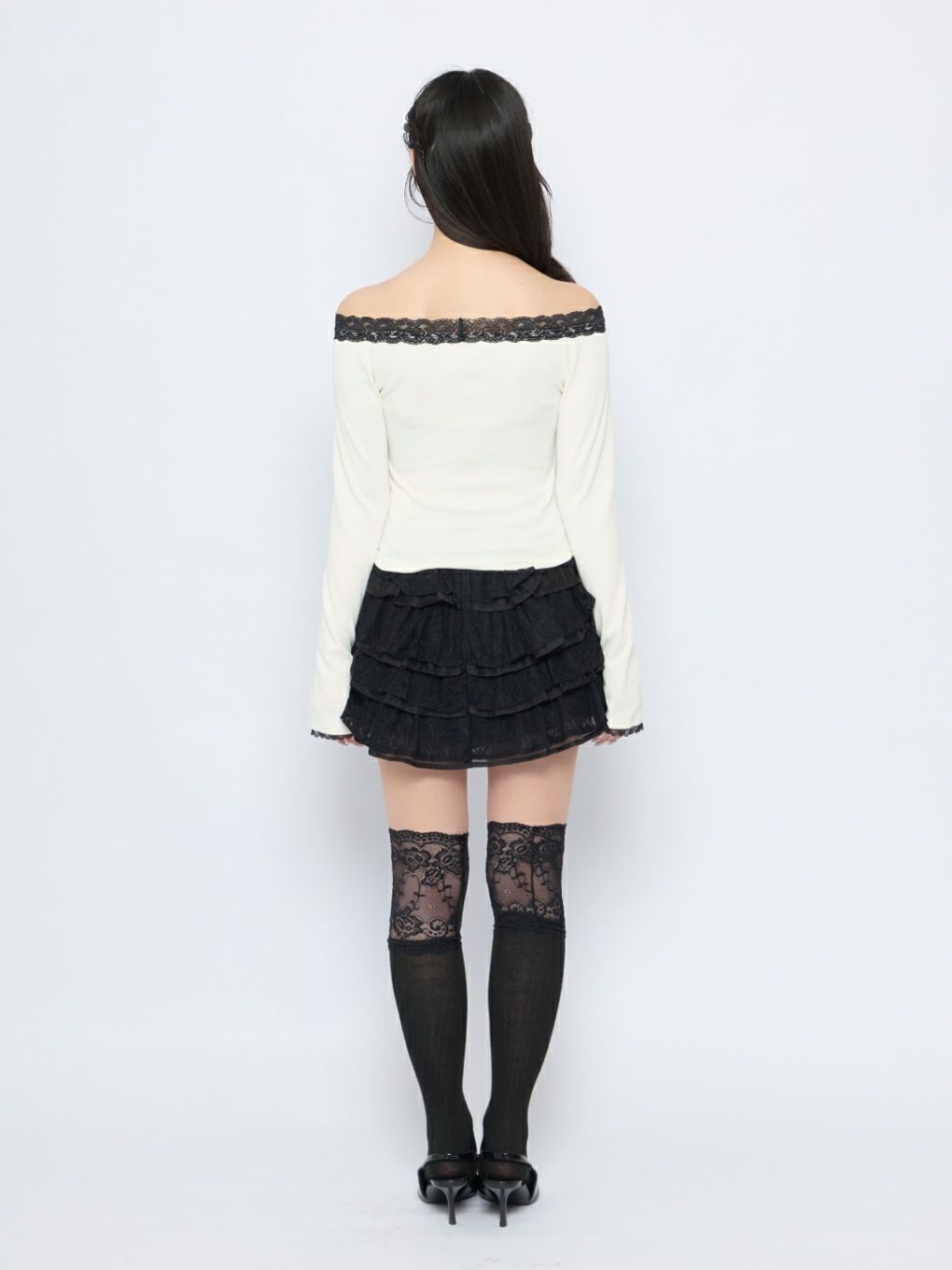 【BUBBLES】フリルレースミニスカパン