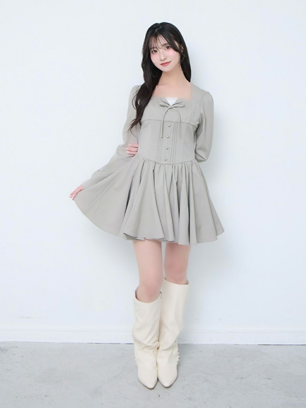 【BUBBLES】レースレイヤードワンピース