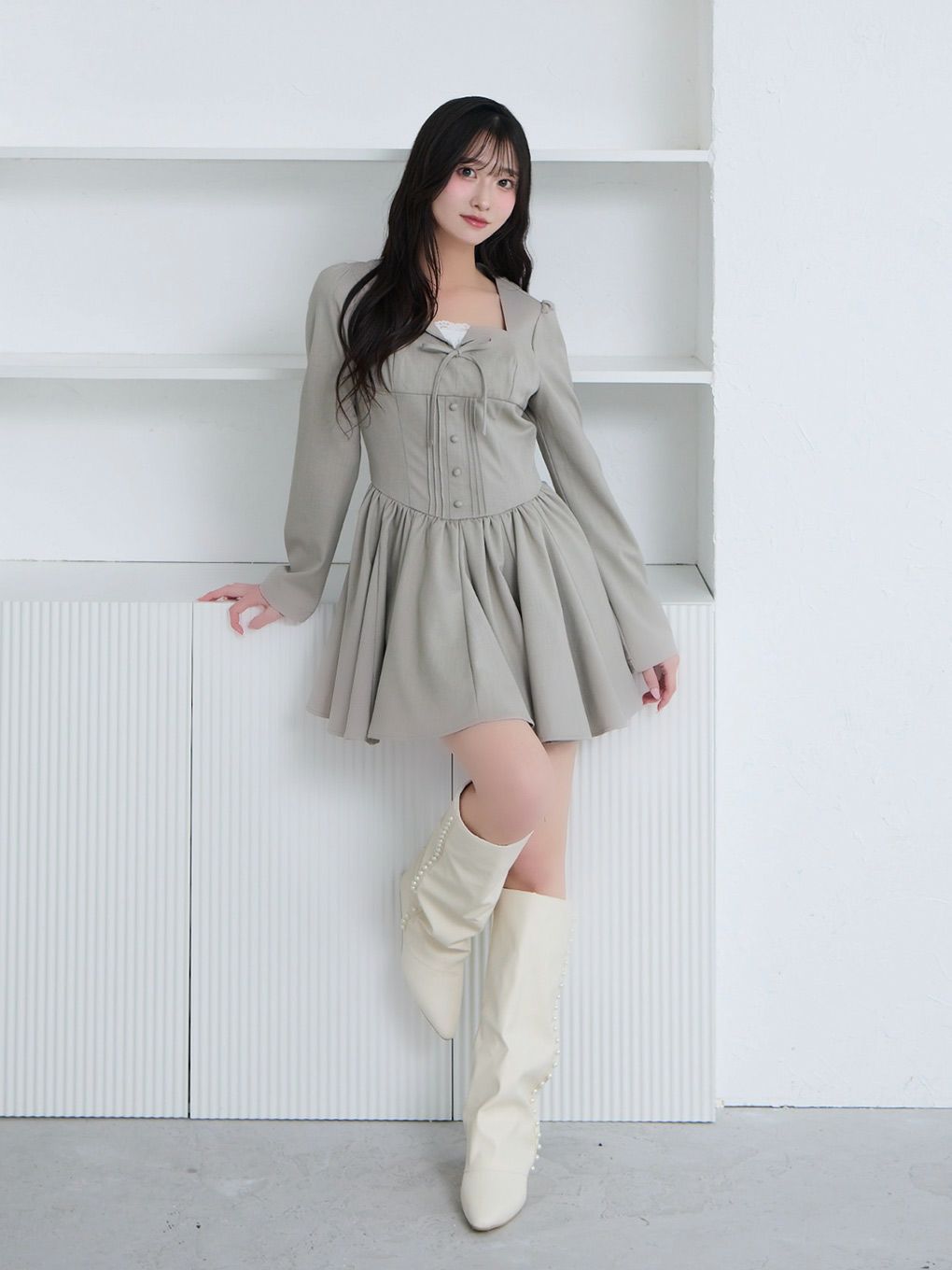 【BUBBLES】レースレイヤードワンピース