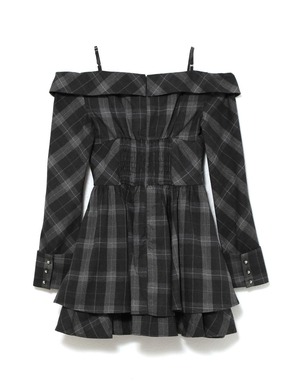 【BUBBLES】オフショルネクタイティアードワンピース